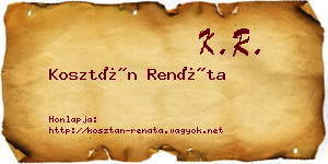 Kosztán Renáta névjegykártya